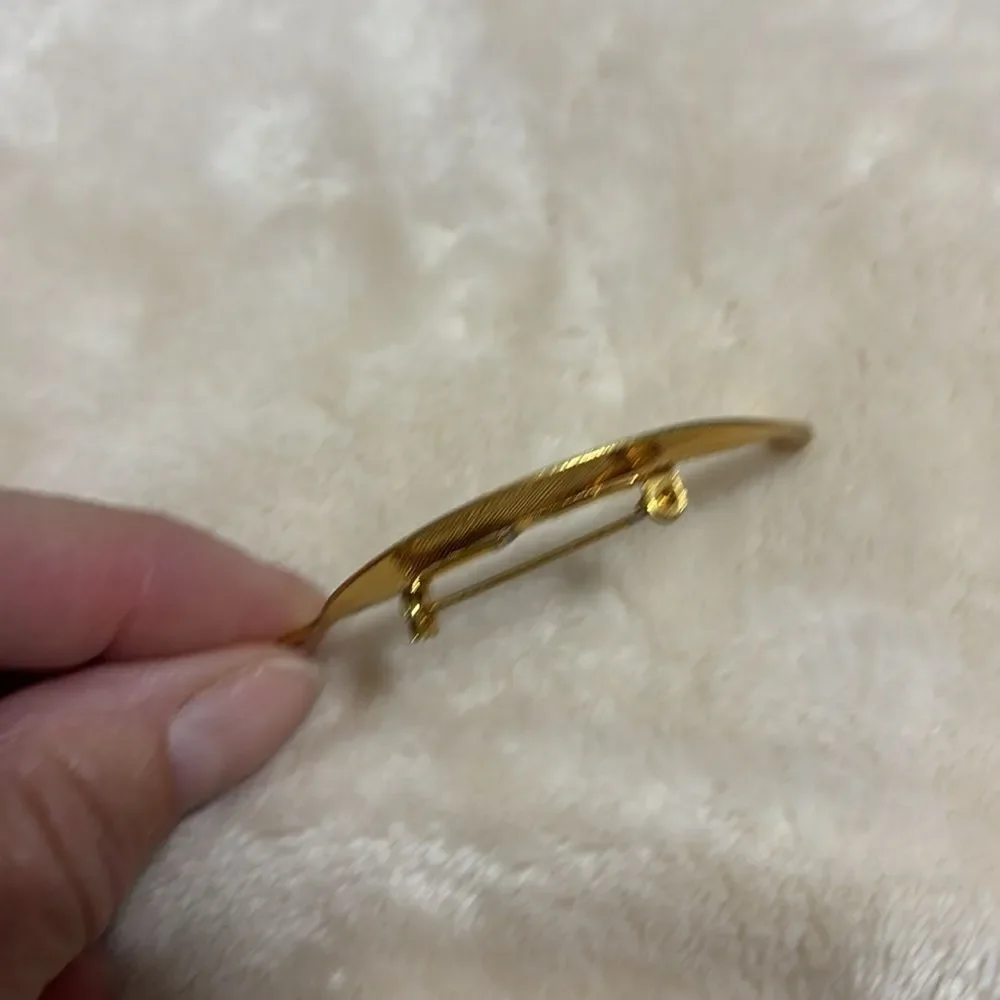 Gold Feather Brooch